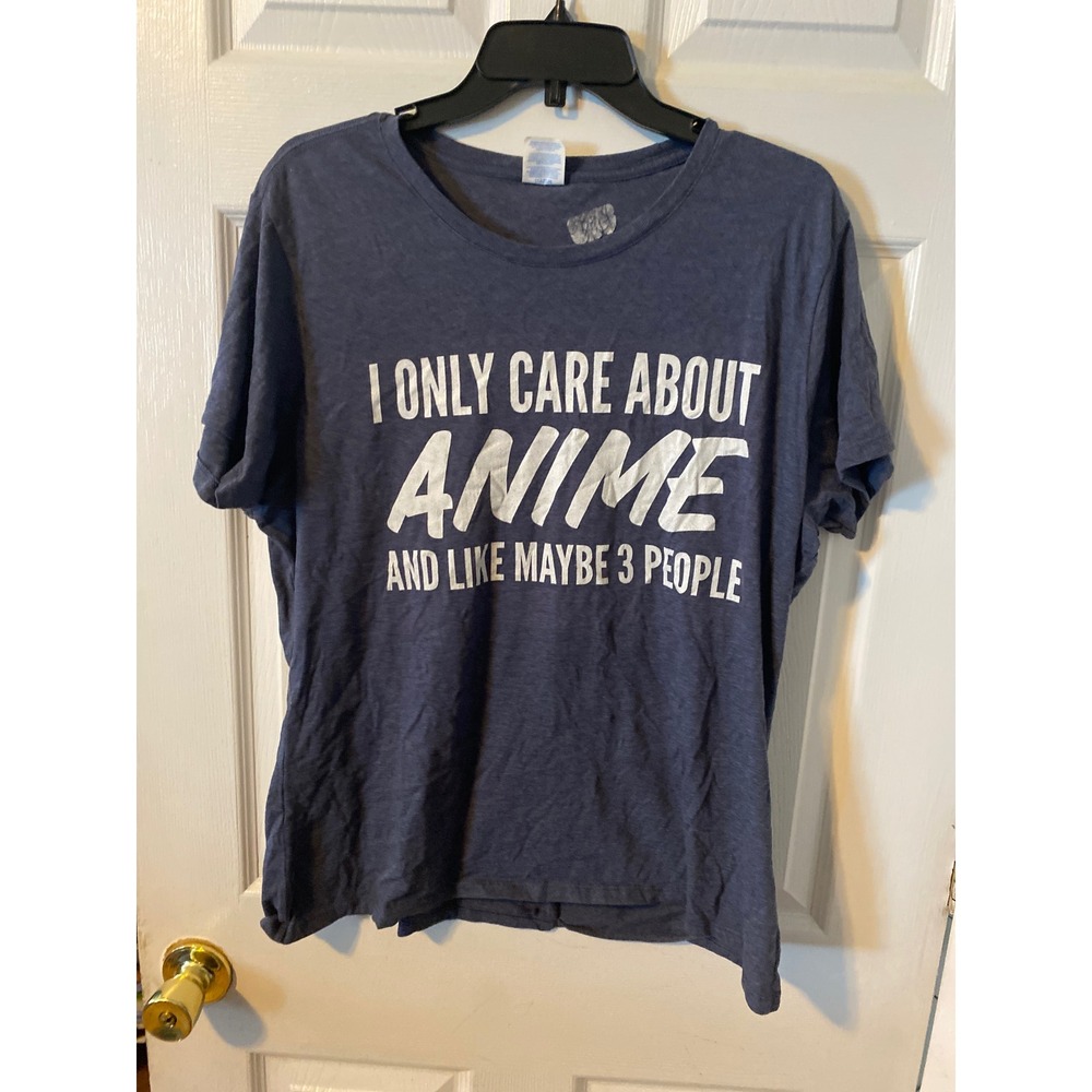 Port & Company Anime Graphic Tee Navy Blue Ring Spun T-Shirt XXL Ladies